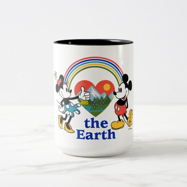 Mickey and Minnie | Love the Earth Two-Tone Coffee Mug (Center)