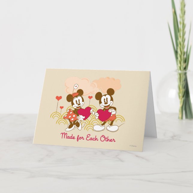 Mickey and Minnie Made for Each Other Holiday Card (Front)