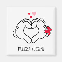 Mickey and Minnie Making Heart Sign with Hands
