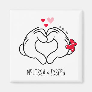 Mickey and Minnie Making Heart Sign with Hands Magnet