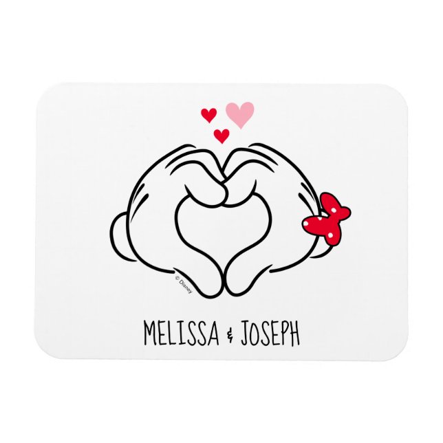 Mickey and Minnie Making Heart Sign with Hands Magnet (Horizontal)