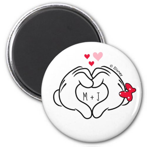 Mickey and Minnie Making Heart Sign with Hands Magnet