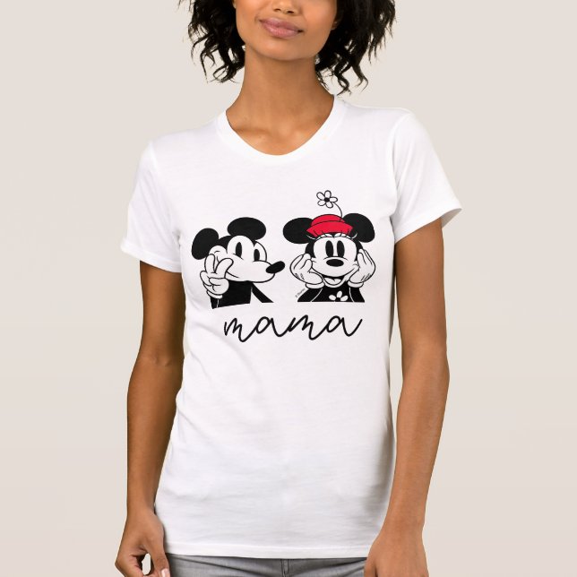 Mickey and Minnie Mouse Birthday Mama T-Shirt (Front)