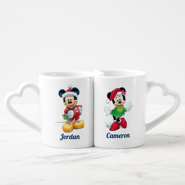 Mickey and Minnie Mouse Couple Coffee Mug Set (Front Nesting)