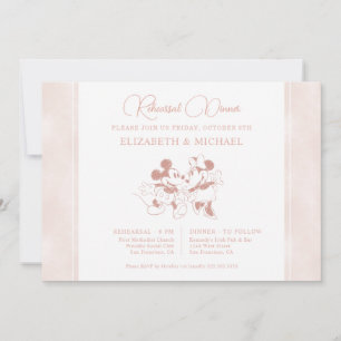Mickey and Minnie Mouse Pink Rehearsal Dinner Invitation