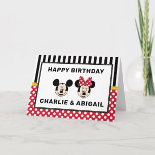 Mickey and Minnie Mouse - Twins Birthday Card
