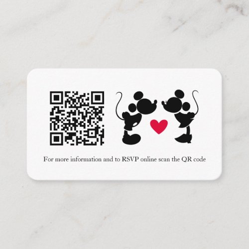 Mickey and Minnie Mouse Wedding Registry Enclosure Card