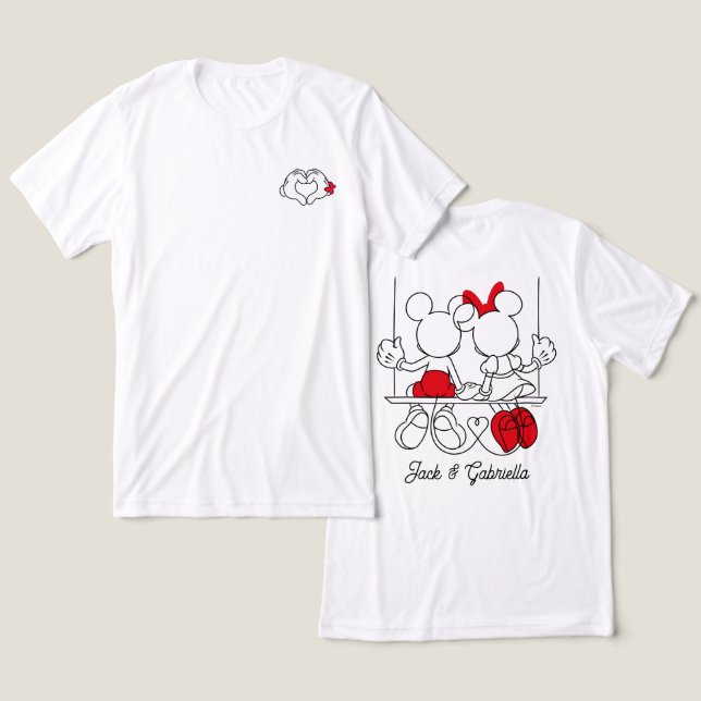 Mickey and Minnie Newlywed Couple Tri-Blend Shirt (Design Front & Back)
