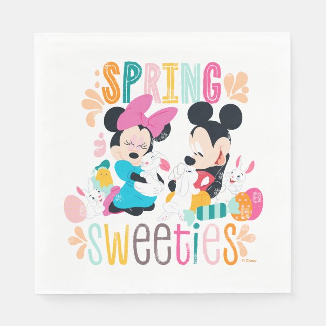 Mickey and Minnie | Spring Sweeties Napkins (Front)