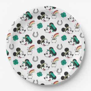 Mickey and Minnie   St. Patrick's Day Pattern Paper Plates
