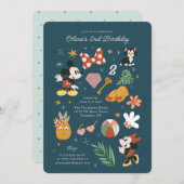 Mickey and Minnie Tropical Summer Birthday  Invitation (Front/Back)