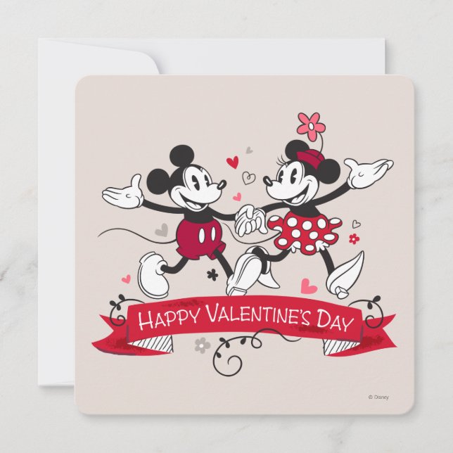 Mickey and Minnie Valentine Holiday Card (Front)