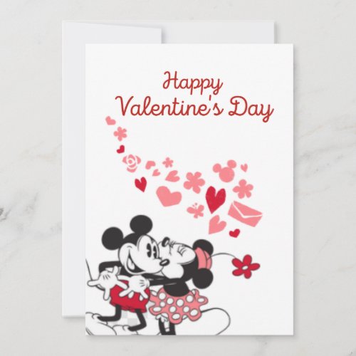 Mickey and Minnie Valentine  Holiday Card