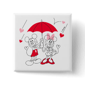 Mickey and Minnie | Valentine's Day Falling Hearts Button