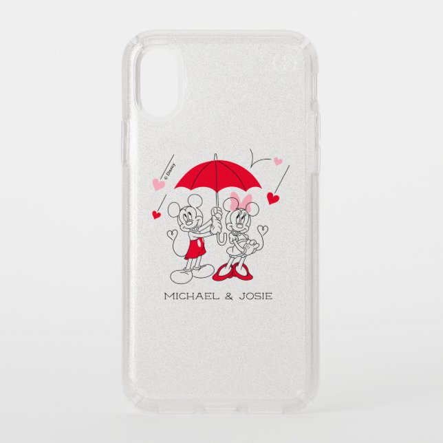 Mickey and Minnie | Valentine's Day Falling Hearts Speck iPhone XS Case (Front)