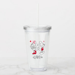 Mickey and Minnie   Valentine's Day Love Acrylic Tumbler