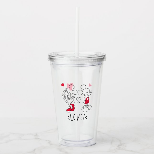 Mickey and Minnie | Valentine's Day Love Acrylic Tumbler (Front)