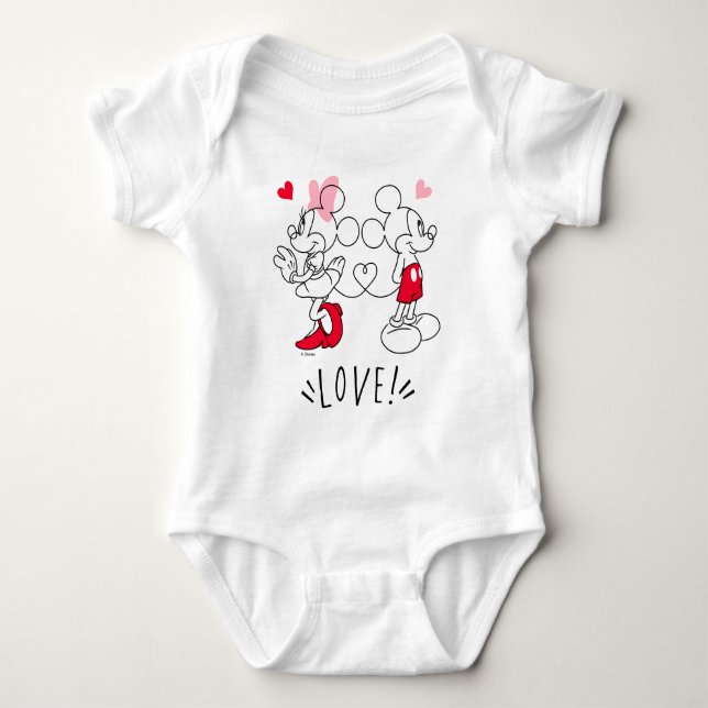 Mickey and Minnie | Valentine's Day Love Baby Bodysuit (Front)
