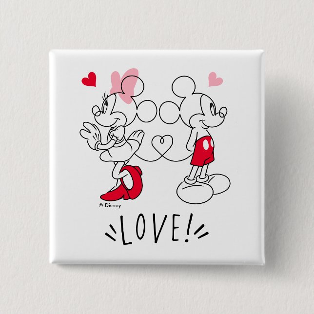 Mickey and Minnie | Valentine's Day Love Button (Front)