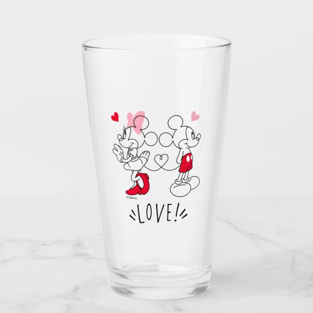 Mickey and Minnie | Valentine's Day Love Glass (Front)
