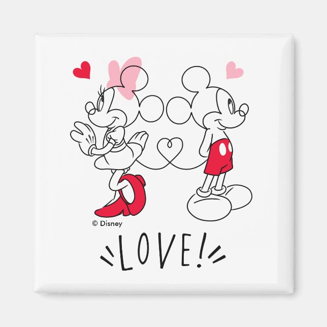 Mickey and Minnie | Valentine's Day Love Magnet (Front)