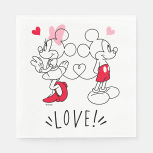 Mickey and Minnie   Valentine's Day Love Napkins