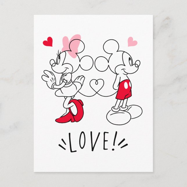 Mickey and Minnie | Valentine's Day Love Postcard (Front)