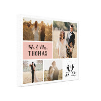 Mickey and Minnie - Wedding Photo Collage Canvas Print