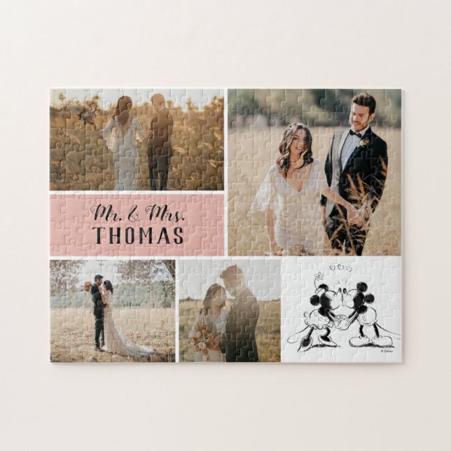Mickey and Minnie - Wedding Photo Collage Jigsaw Puzzle (Horizontal)