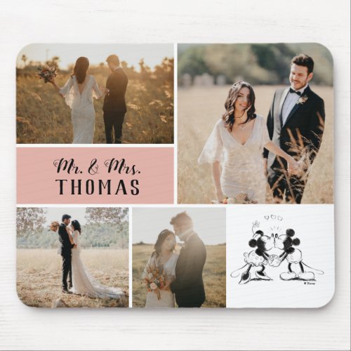 Mickey and Minnie _ Wedding Photo Collage Mouse Pad
