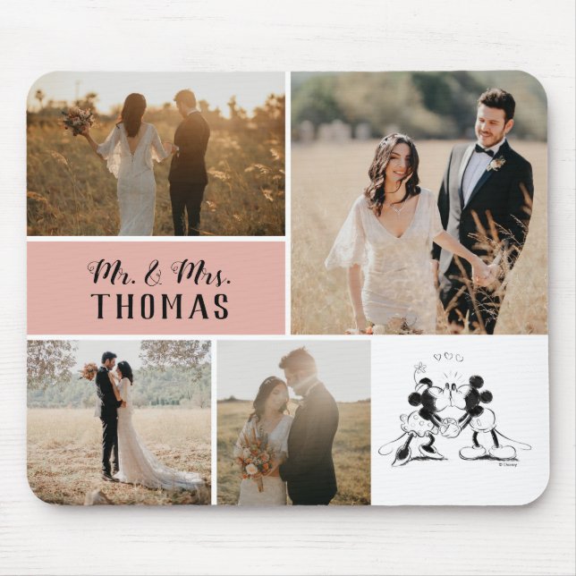 Mickey and Minnie - Wedding Photo Collage Mouse Pad (Front)