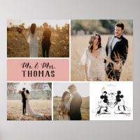Mickey and Minnie - Wedding Photo Collage Poster