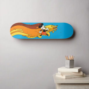 Mickey and Pluto Colorful Wave Skateboard