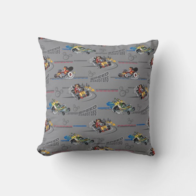 Mickey and the Roadster Racers Pattern Throw Pillow (Front)