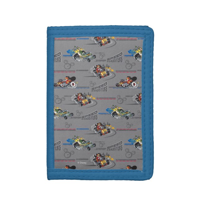 Mickey and the Roadster Racers Pattern Tri-fold Wallet (Front Vertical)