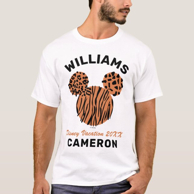 Mickey Animal Print | Family Vacation and Year T-S T-Shirt (Front)