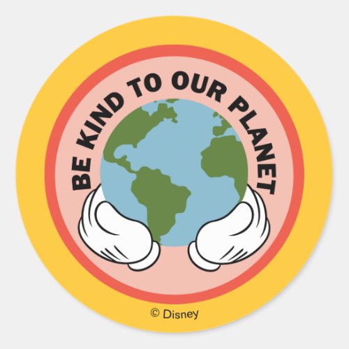 Mickey  Be Kind to Our Planet Classic Round Sticker