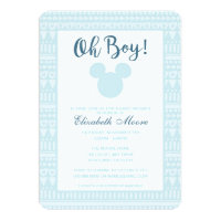 Mickey | Blue Aztec Baby Shower Card