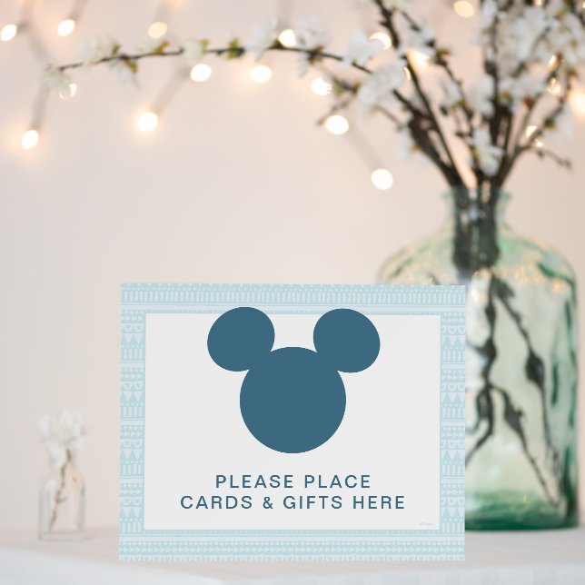 Mickey | Blue Aztec Baby Shower Cards & Gifts Foam Board (In Situ (Wedding))