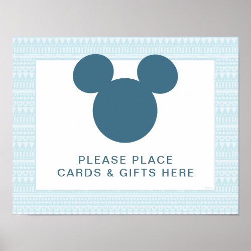 Mickey  Blue Aztec Baby Shower Cards  Gifts Poster