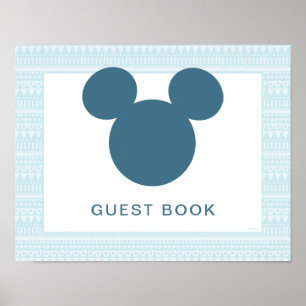 Mickey Blue Aztec Baby Shower Guest Book