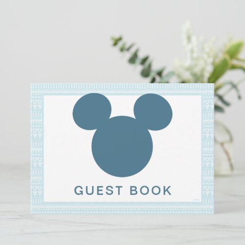 Mickey  Blue Aztec Baby Shower Guest Book Invitation