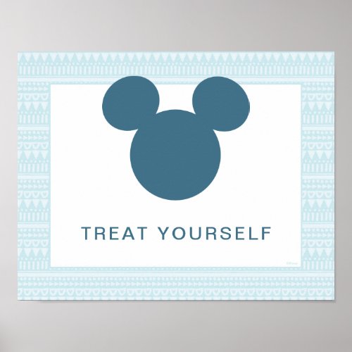 Mickey  Blue Aztec Baby Shower Take a Treat Poster