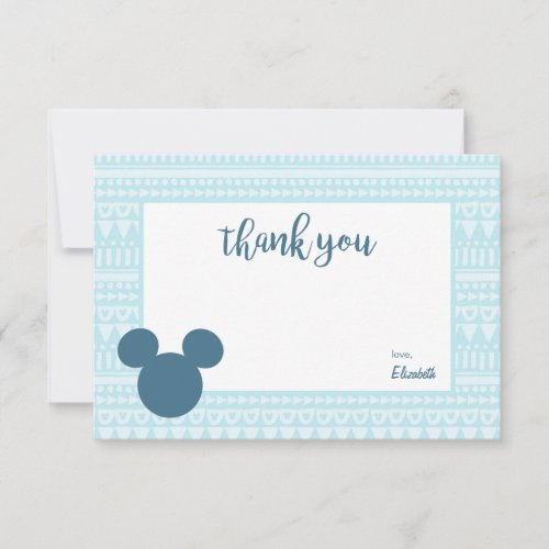 Mickey  Blue Aztec Baby Shower _ Thank You