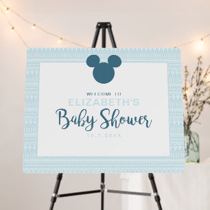 Mickey Blue Aztec Baby Shower Welcome Poster