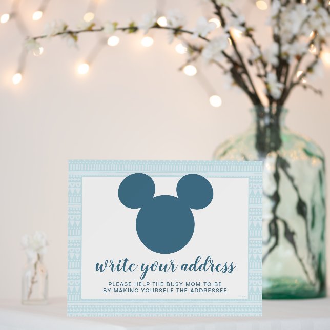 Mickey | Blue Aztec Baby Shower Write Your Address Foam Board (In Situ (Wedding))
