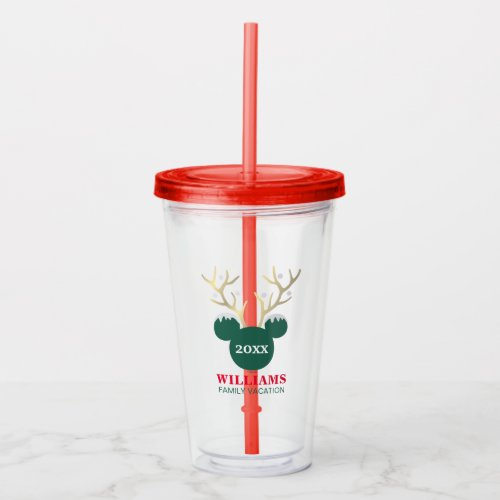 Mickey  Christmas Family Vacation Acrylic Tumbler