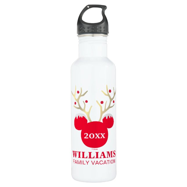 Mickey | Christmas Family Vacation Stainless Steel Water Bottle (Front)