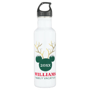 Mickey Christmas Family Vacation Stainless Steel Water Bottle