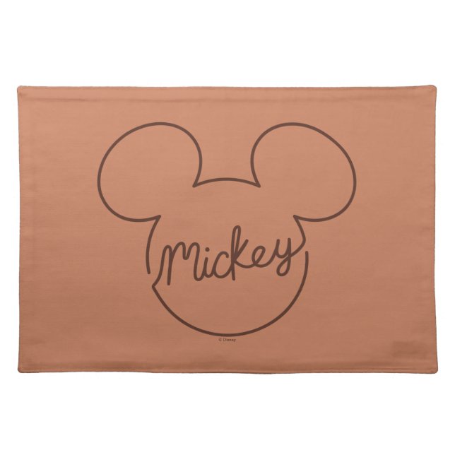 Mickey Continuous Line Icon Name Graphic Cloth Placemat (Front)